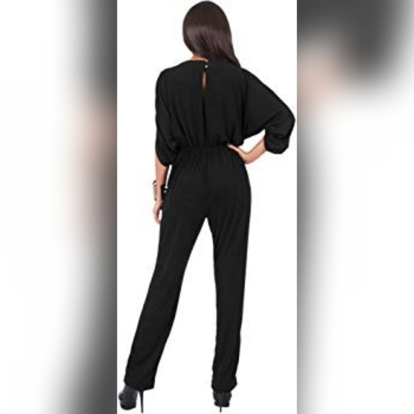 Black formal romper jumpsuit, elegant and classy - Picture 3 of 3